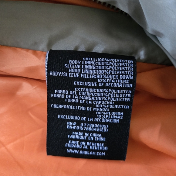 Orolay Womens Front Zip Long Sleeve Down Quilted Hooded Jacket Green Size Small - Picture 13 of 14